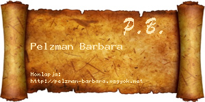 Pelzman Barbara névjegykártya